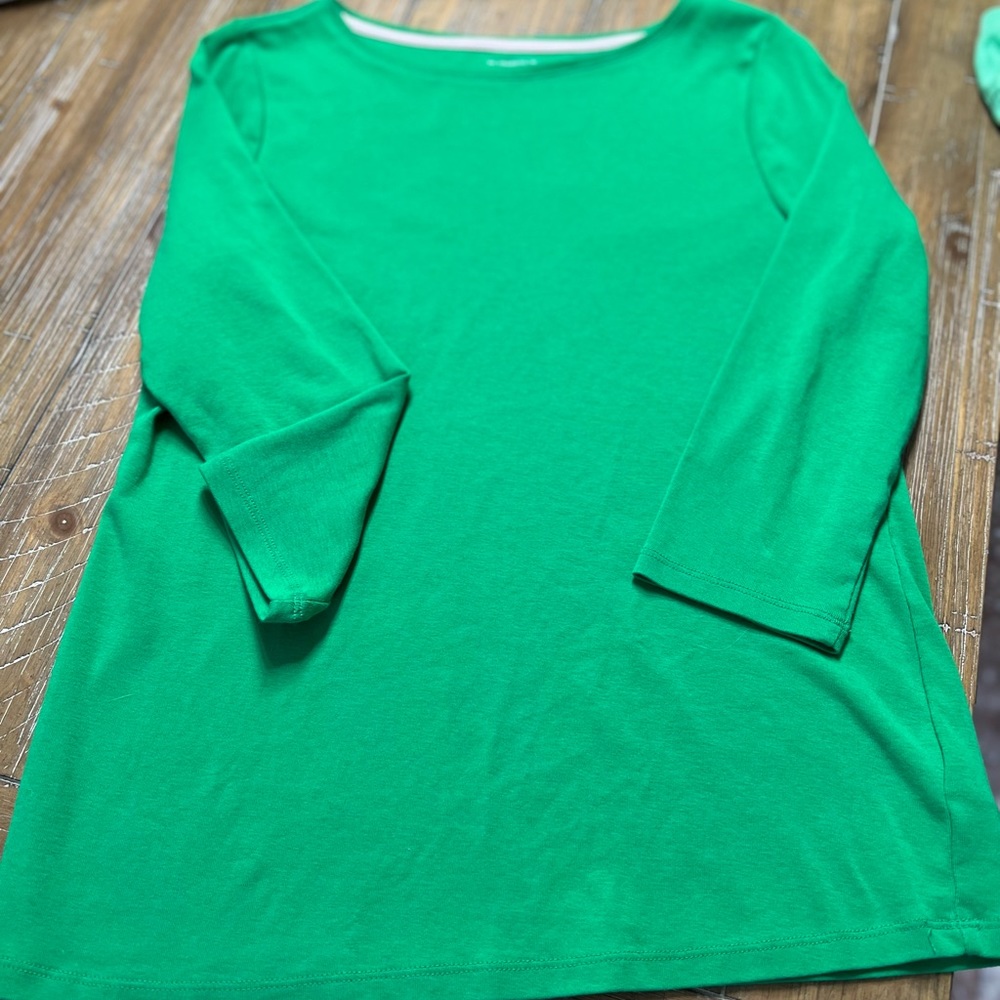 Talbots Kelly Green Top